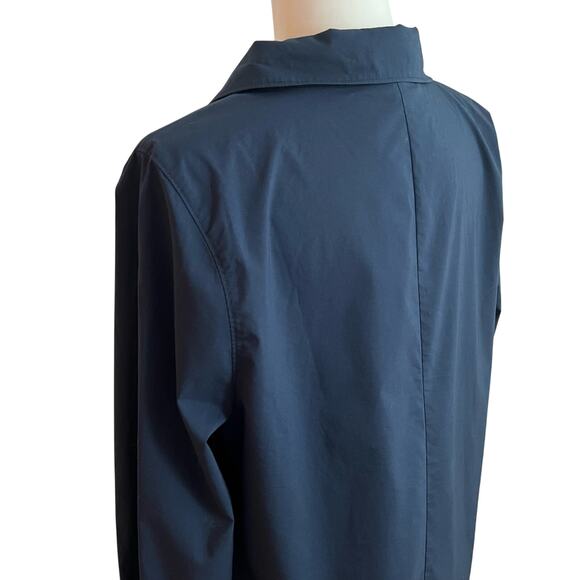 Universal Standard Navy Blouse Cotton Canna Button Down Long Sleeve Shirt - Picture 4 of 6